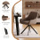 (Set of 5)Dining Table and Chairs Set, Rectangular Wooden Table with 4 Brown Armchairs 4