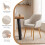 (Set of 7)Dining Table and Chairs Set Rectangular Wooden Table with 6 Upholstered Armchairs 4