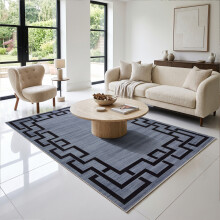 (160 x 230 cm (5 ft 3 in x 7 ft 8 in)– Large Area Rug for Living Room Bedroom Lounge, Grey Black) Printed Modern Grey Rugs Area Carpet Runner Mat