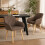 (Set of 7)Dining Table and Chairs Set, Rectangular Wooden Table with 4 Brown Armchairs 5
