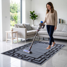 (120 x 170 cm (4 ft x 5 ft 8 in)– Small Area Rug for Living Room/Bedroom/Office, Grey Black) Printed Modern Grey Rugs Area Carpet Runner Mat