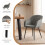 (Set of 5)Dining Table and Chairs Set, Rectangular Wooden Table with 4 Gray Armchairs 4