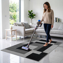 (120 x 170 cm (4 ft x 5 ft 8 in)– Small Area Rug for Living Room/Bedroom/Office, Black Grey Silver) Printed Modern Grey Rugs Area Carpet Runner Mat