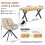 (Set of 5)Dining Table and Chairs Set, Rectangular Wooden Table with 4 Beige Armchairs 3
