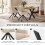 (Set of 5)Dining Table and Chairs Set, Rectangular Wooden Table with 4 Beige Armchairs 4
