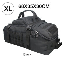 Sac de voyage étanche XL Noir, sac à dos 3 voies 68x35x30cm en polyester 1000D