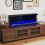 Costway 3 Sided Electric Fireplace 50Inch Recessed/Wall-Mounted 8