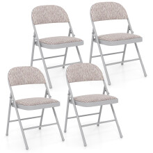 4 PCS Folding Dining Chairs Padded Conference Chairs
