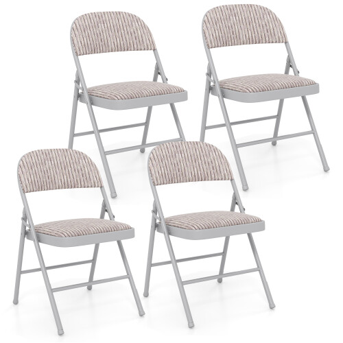 Costway 4 PCS Folding Dining Chairs Padded  Conference Chairs