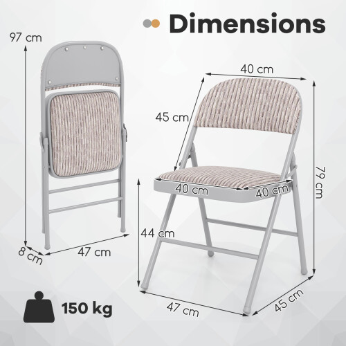 Costway 4 PCS Folding Dining Chairs Padded  Conference Chairs 2