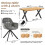 (Set of 5)Dining Table and Chairs Set, Rectangular Wooden Table with 4 Gray Armchairs 2