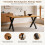 (Set of 5)Dining Table and Chairs Set, Rectangular Wooden Table with 4 Gray Armchairs 5