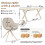 (Set of 5)Dining Table and Chairs Set, Rectangular Wooden Table with 4 Ivory Armchairs 3