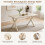 (Set of 5)Dining Table and Chairs Set, Rectangular Wooden Table with 4 Ivory Armchairs 1
