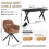 (Set of 5)Dining Table and Chairs Set, Rectangular Wooden Table with 4 Brown Armchairs 2