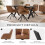 (Set of 5)Dining Table and Chairs Set, Rectangular Wooden Table with 4 Brown Armchairs 3