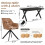 (Set of 5)Dining Table and Chairs Set, Rectangular Wooden Table with 4 Brown Armchairs 2