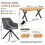(Set of 5)Dining Table and Chairs Set, Rectangular Wooden Table with 4 Gray Armchairs 2