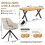 (Set of 5)Dining Table and Chairs Set, Rectangular Wooden Table with 4 Beige Armchairs 2