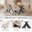 (Set of 5)Dining Table and Chairs Set, Rectangular Wooden Table with 4 Beige Armchairs 3