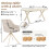 (Set of 5)Dining Table and Chairs Set, Rectangular Wooden Table with 4 Ivory Armchairs 2