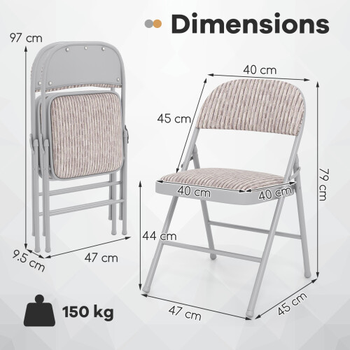 Costway 6 Pack Folding Chairs Padded Party Chairs 2