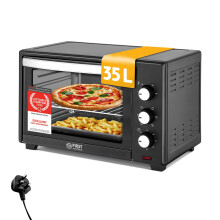 TZS First Austria - Mini Oven 35L 1600W - Small Pizza-Oven with stepless temperature control up to 230C & non-stick coating - Baking-Oven with 60 min