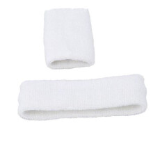 (White)Headband Wrist Strap Plush Sports Carrying Sweat Wicking Moisture Absorption