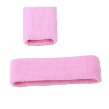 (Pink)Headband Wrist Strap Plush Sports Carrying Sweat Wicking Moisture Absorption