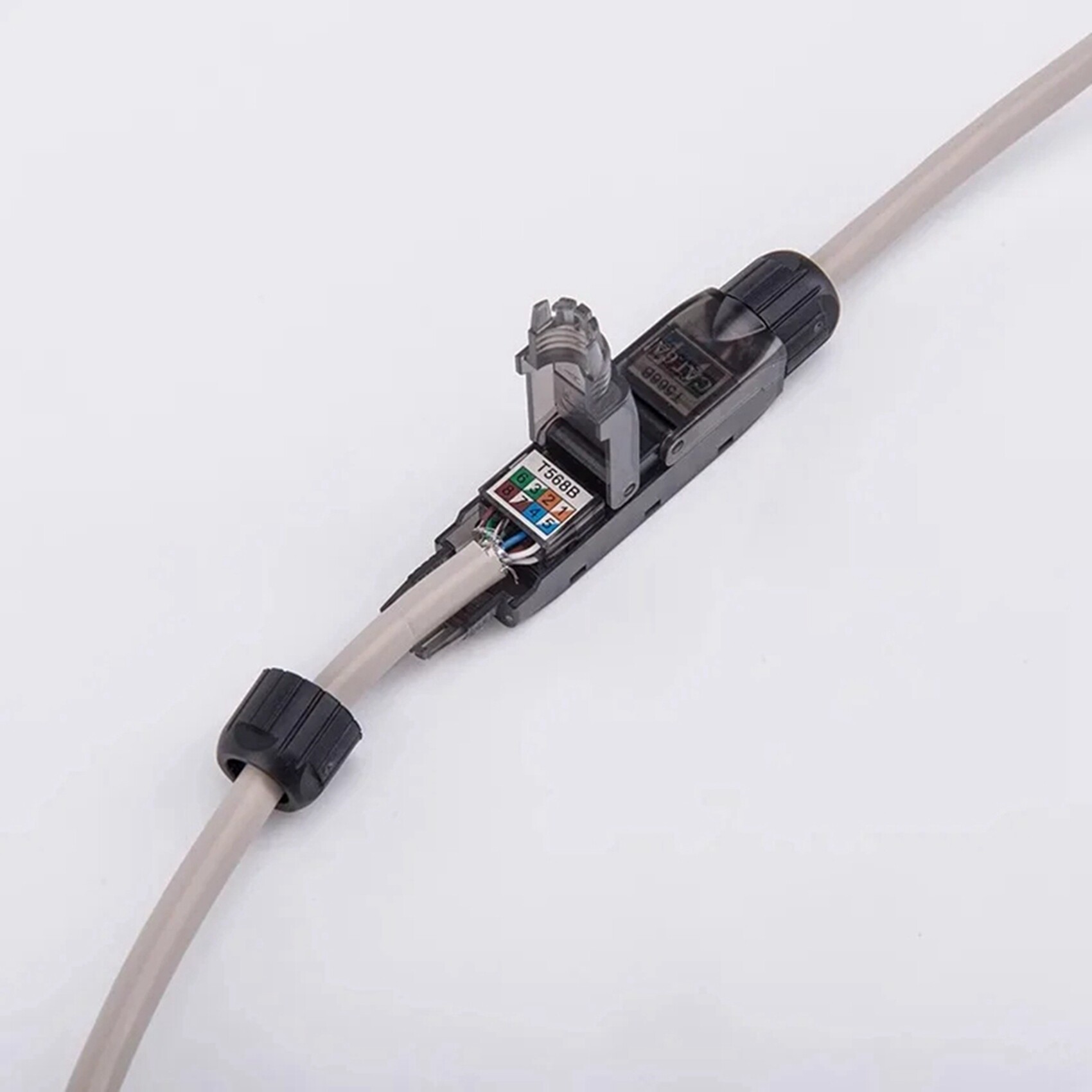 6X RJ45 Cat6A UTP LAN Cable Tool-Less Extension Connector Network ...