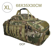 Sac de voyage étanche 3 voies, XL Vert Camouflage, 68x35x30cm, Polyester 1000D