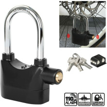 New 110db Alarmed Padlock Long Lock Heavy Duty Weatherproof Shackle Padlock