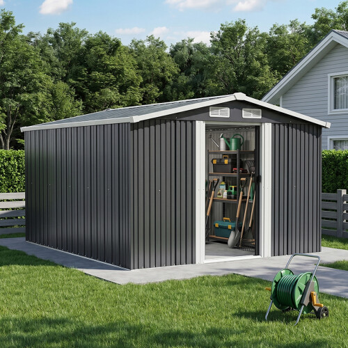 10X8FT Large Metal Garden Tool Storage Shed 1