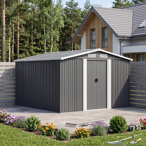 10X8FT Large Metal Garden Tool Storage Shed