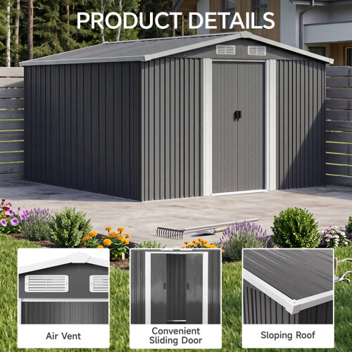 10X8FT Large Metal Garden Tool Storage Shed 2