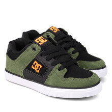 (3 UK, Dark Olive/Black/Green) DC Shoes Pure Leather Retro Chunky Trainers Sneakers Shoes