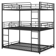 Metal Triple Bunk Bed, Double Over Double Over Double Bunk Bed
