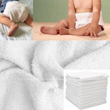 Terry Nappies Towelling for Newborn Babies. 100% Cotton White Burp Towel***Pack of 6*** Diapers, Wipes, Baby Washable Cleaning Cloth, Reusable
