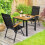 (Teak+Black)Square Garden WPC Bistro Table 75x75cm 2