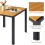 (Teak+Black)Square Garden WPC Bistro Table 75x75cm 6