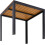 (Teak+Black)Square Garden WPC Bistro Table 75x75cm 7