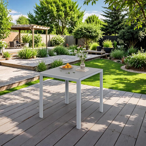 (Grey)Square Garden WPC Bistro PatioTable 75x75cm 1