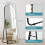 (Black)162×50cm Arched Full Body HD Floor Mirror 2