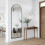 (Black)162×50cm Arched Full Body HD Floor Mirror 9