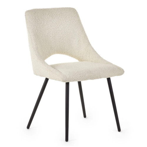 Set Of 2 Iris Boucle Dining Chairs - Ivory 2