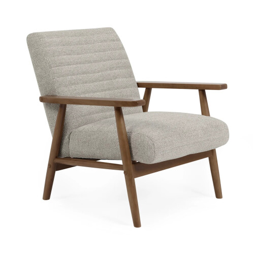 Ivy Sand Chenille Tweed Upholstered Armchair 1