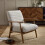 Ivy Sand Chenille Tweed Upholstered Armchair 1