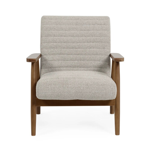 Ivy Sand Chenille Tweed Upholstered Armchair 2