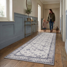 (2ft x 7ft 3in (60x220cm), Serene) Cashmere Traditional Rug Soft Classic Patterned Area Rug for Living Room Bedroom Hallway