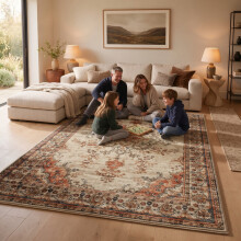 (7ft 10in x 10ft 6in (240x320cm), Timeless) Cashmere Traditional Rug Soft Classic Patterned Area Rug for Living Room Bedroom Hallway